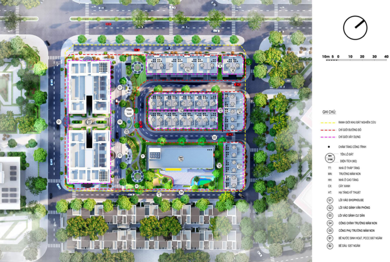 Mặt bằng tổng quan shophouse The Charm An Hưng