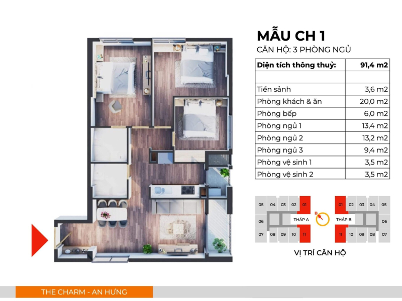 Thiết kế căn hộ The Charm An Hưng (1)
